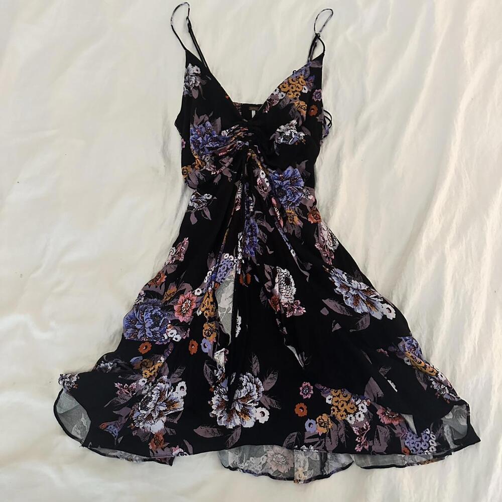 Free People Women's Black and Multi Dress